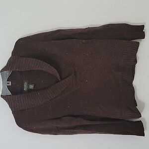 Eddie Bauer V-neck Wool Blend Sweater, Size Medium